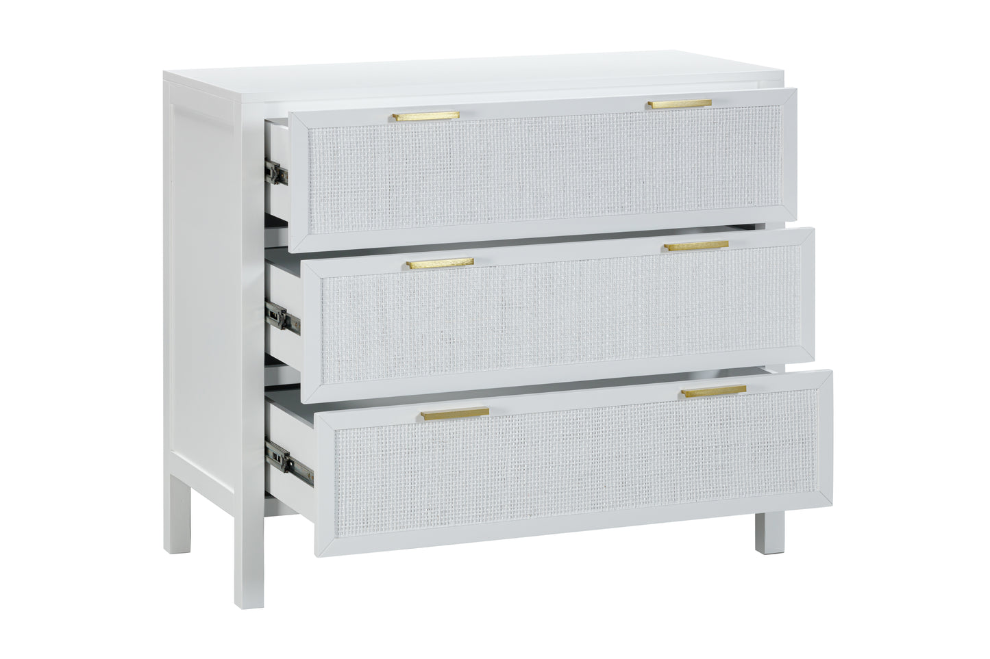 LLOYD 3 DRAWER CHEST WHITE RATTAN