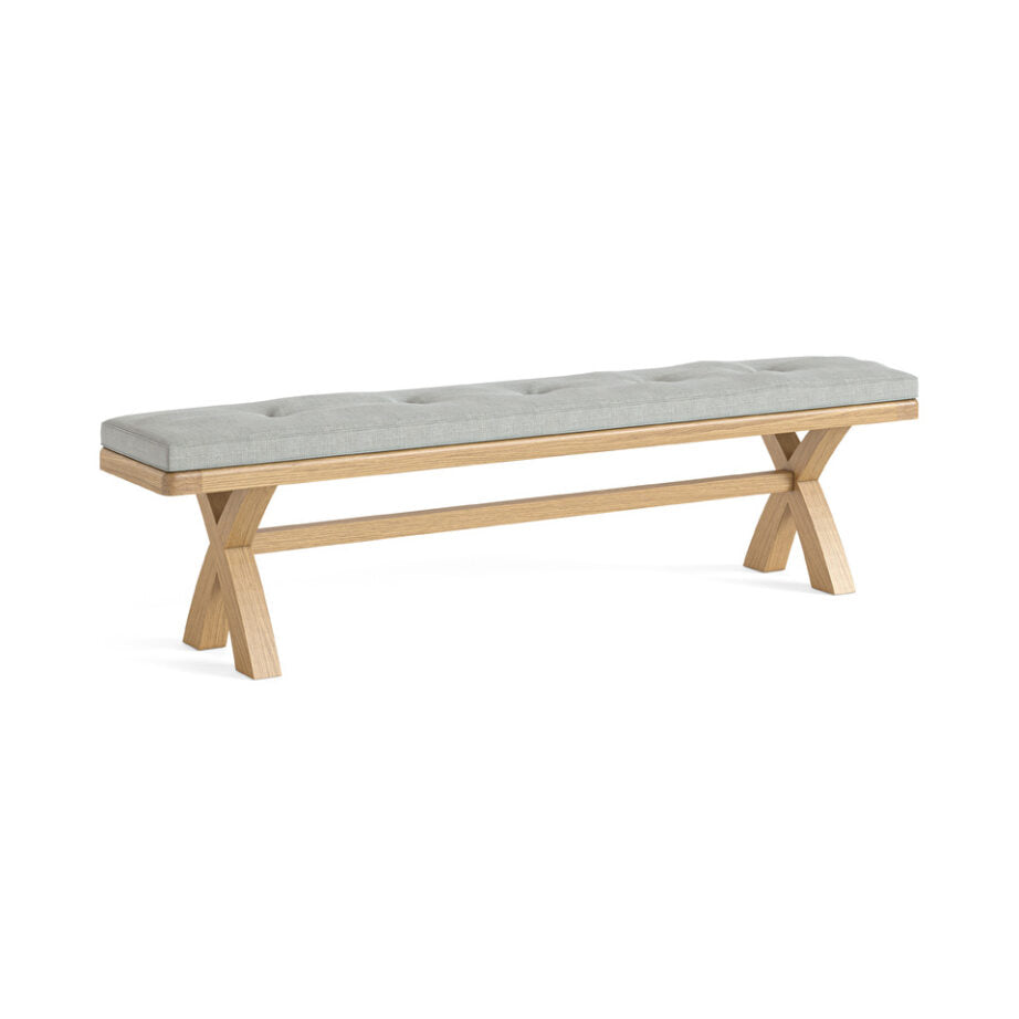 WOODLAND CROSS BENCH WITH BEIGE CUSHION