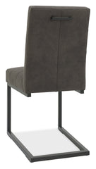 NEWTON CANTILEVERILVER CHAIR - DARK GREY FABRIC (PAIR)