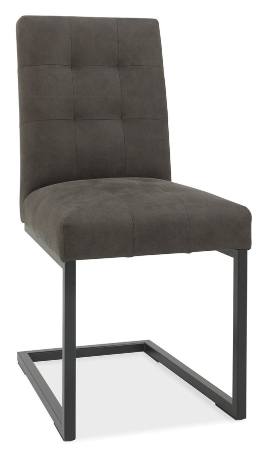 NEWTON CANTILEVERILVER CHAIR - DARK GREY FABRIC (PAIR)