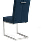 WARSAW UPHOLSTERED CANTILEVER CHAIR- DARK BLUE