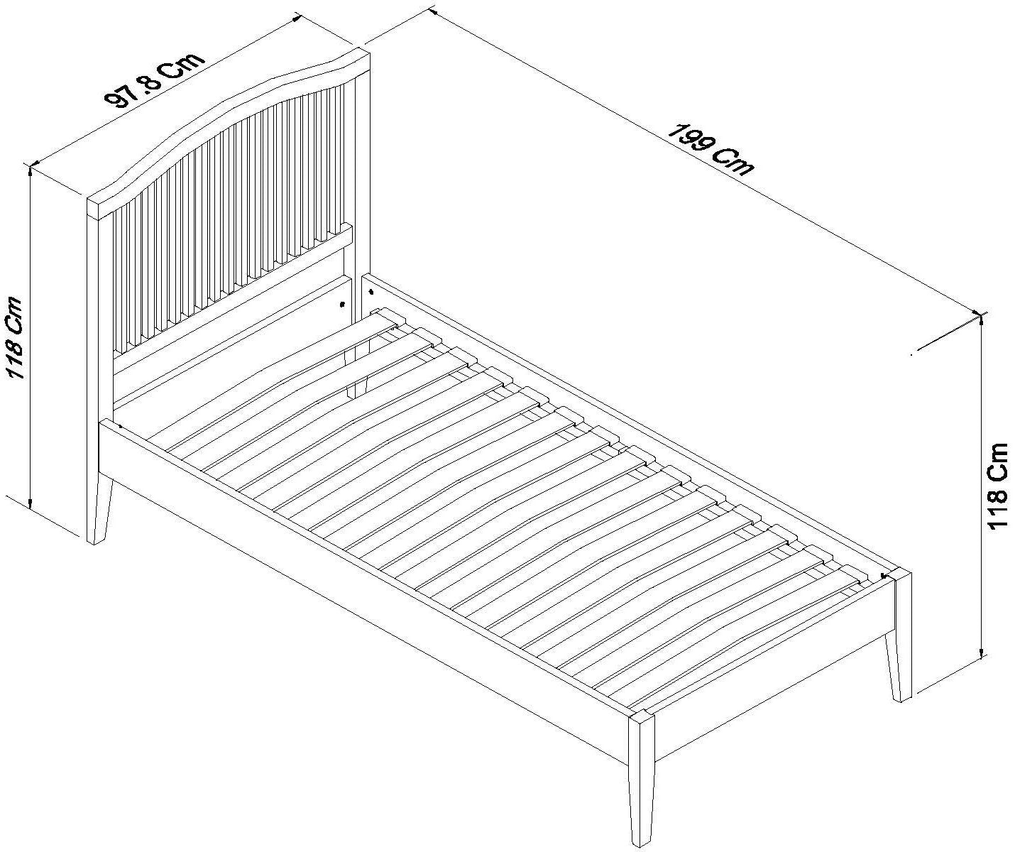 ASHBY WHITE 90CM SLATTED BEDSTEAD