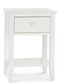 ASHBY WHITE 1 DRAWER NIGHTSTAND