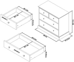 ASHBY WHITE 2+2 DRAWER CHEST