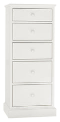 ASHBY WHITE 5 DRAWER TALL CHEST