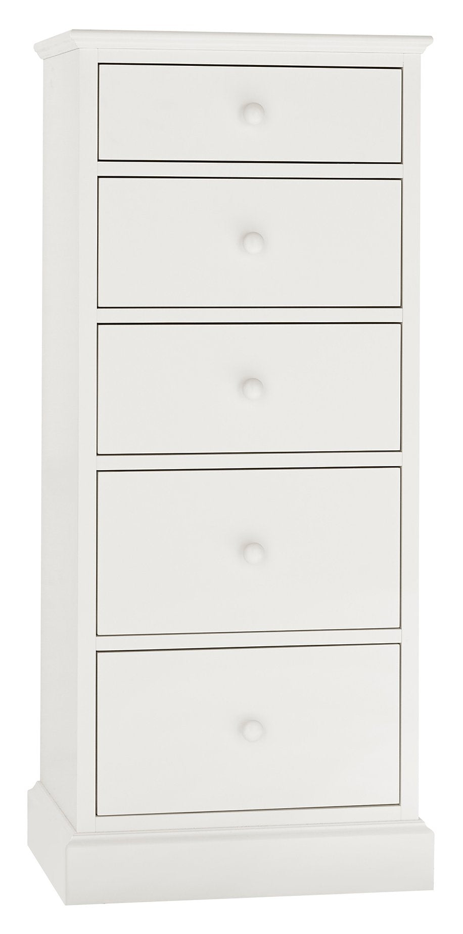 ASHBY WHITE 5 DRAWER TALL CHEST