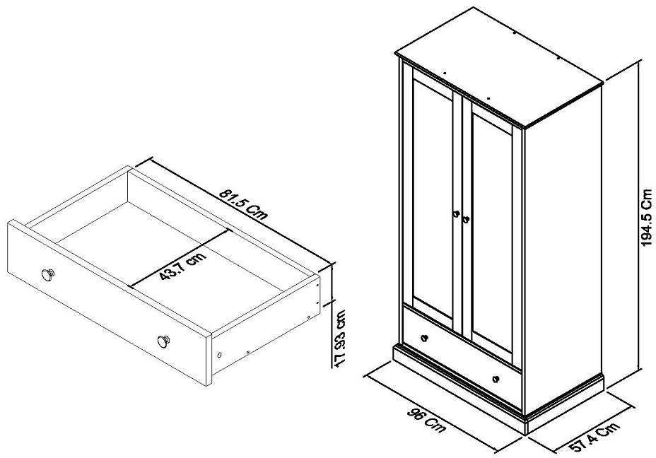 ASHBY WHITE DOUBLE WARDROBE