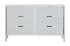 LLOYD 6 DRAWER WIDE CHEST WHITE RATTAN