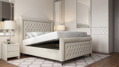 ROYALE 4'6 BEDFRAME MANUAL OTTOMAN