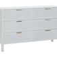 LLOYD 6 DRAWER WIDE CHEST WHITE RATTAN