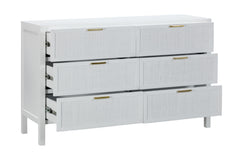 LLOYD 6 DRAWER WIDE CHEST WHITE RATTAN