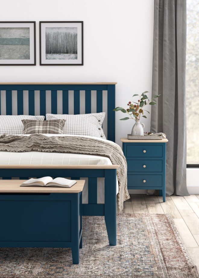 TOULOUSE 4FT6 SLATTED BED NAVY