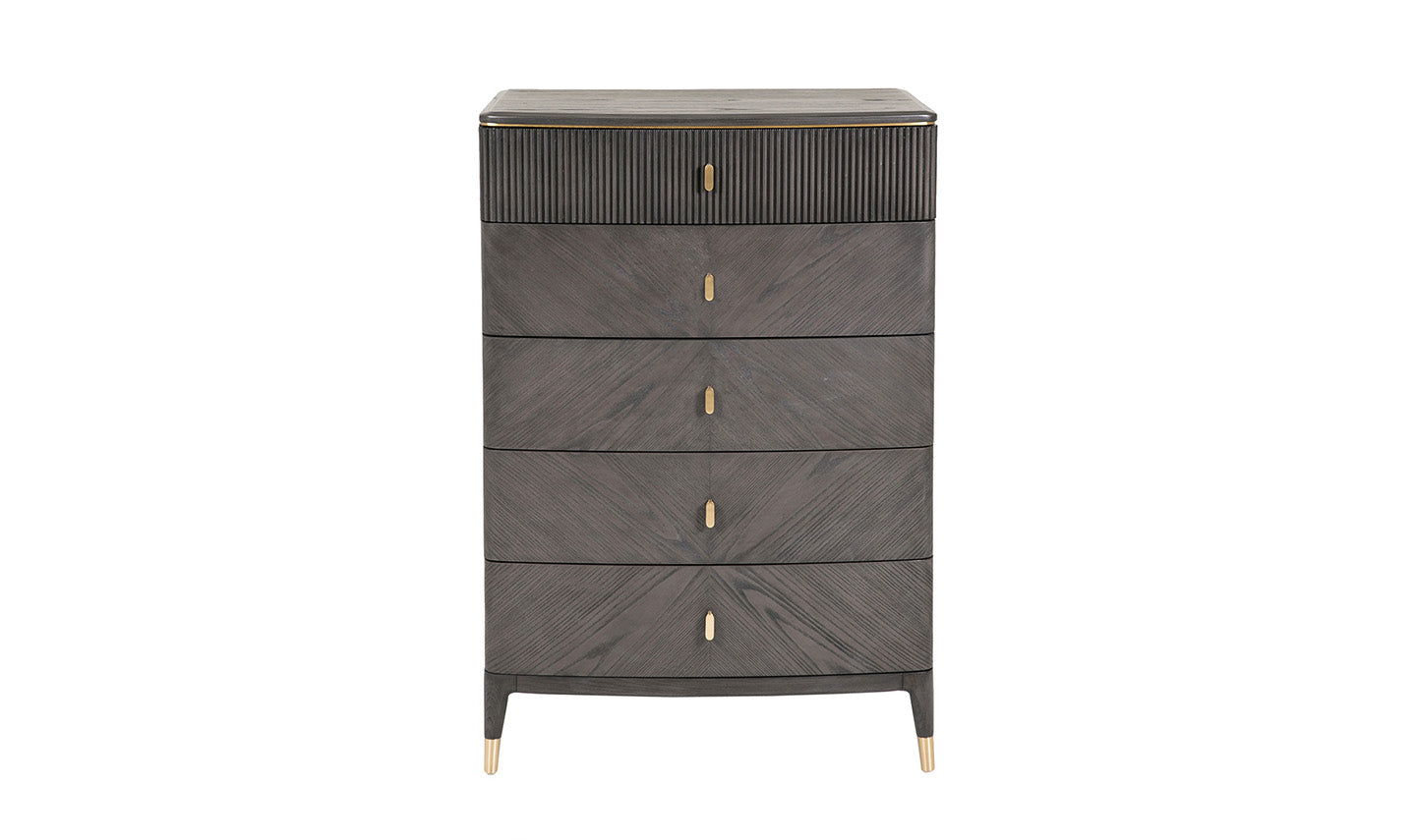 ROMA TALL CHEST 5 DRAWERS EBONY