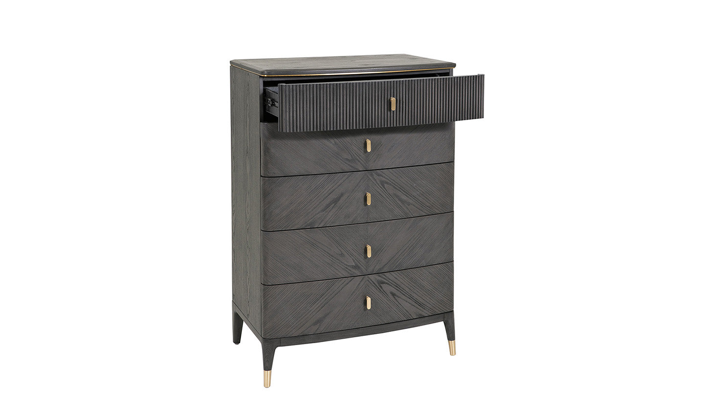 ROMA TALL CHEST 5 DRAWERS EBONY