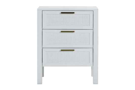 LLOYD 3 DRAWER LOCKER WHITE RATTAN