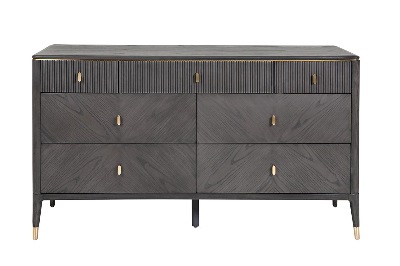 ROMA 7 DRAWER WIDE CHEST EBONY