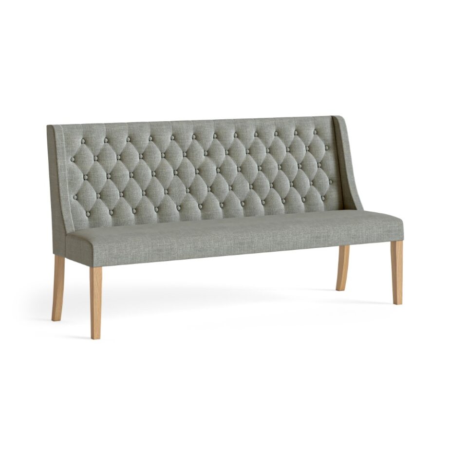 WOODLAND BUTTON BACK GREY BENCH