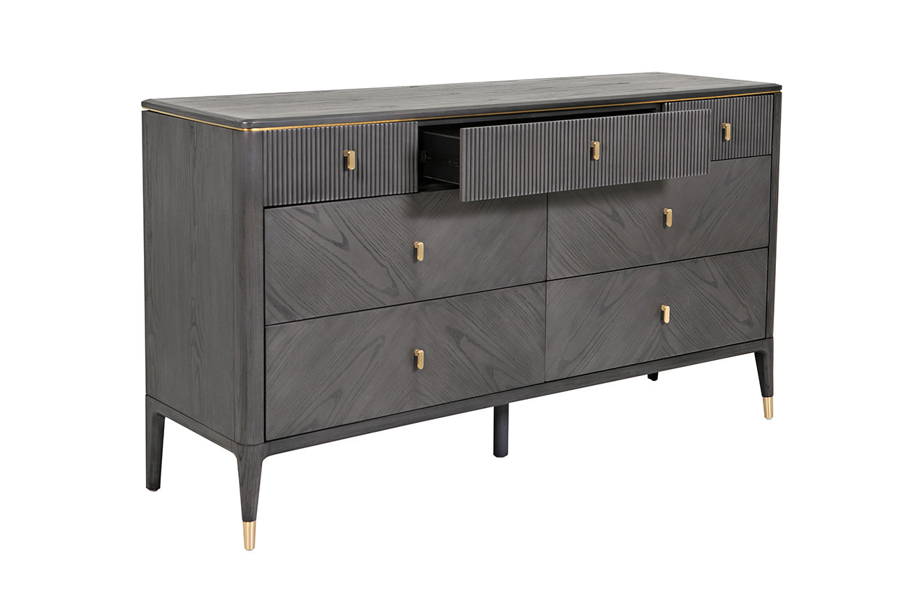 ROMA 7 DRAWER WIDE CHEST EBONY