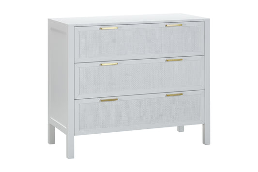 LLOYD 3 DRAWER CHEST WHITE RATTAN