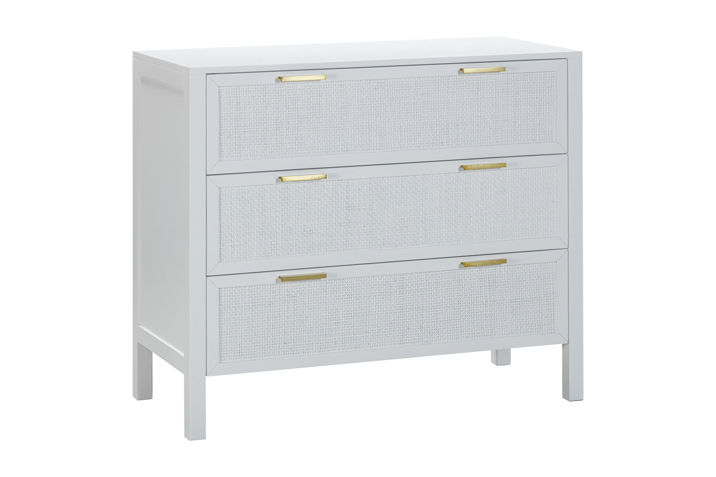 LLOYD 3 DRAWER CHEST WHITE RATTAN