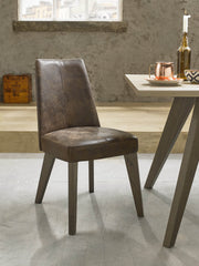 BENNETT UPHOLSTERED CHAIR - BROWN BONDED LEATHER