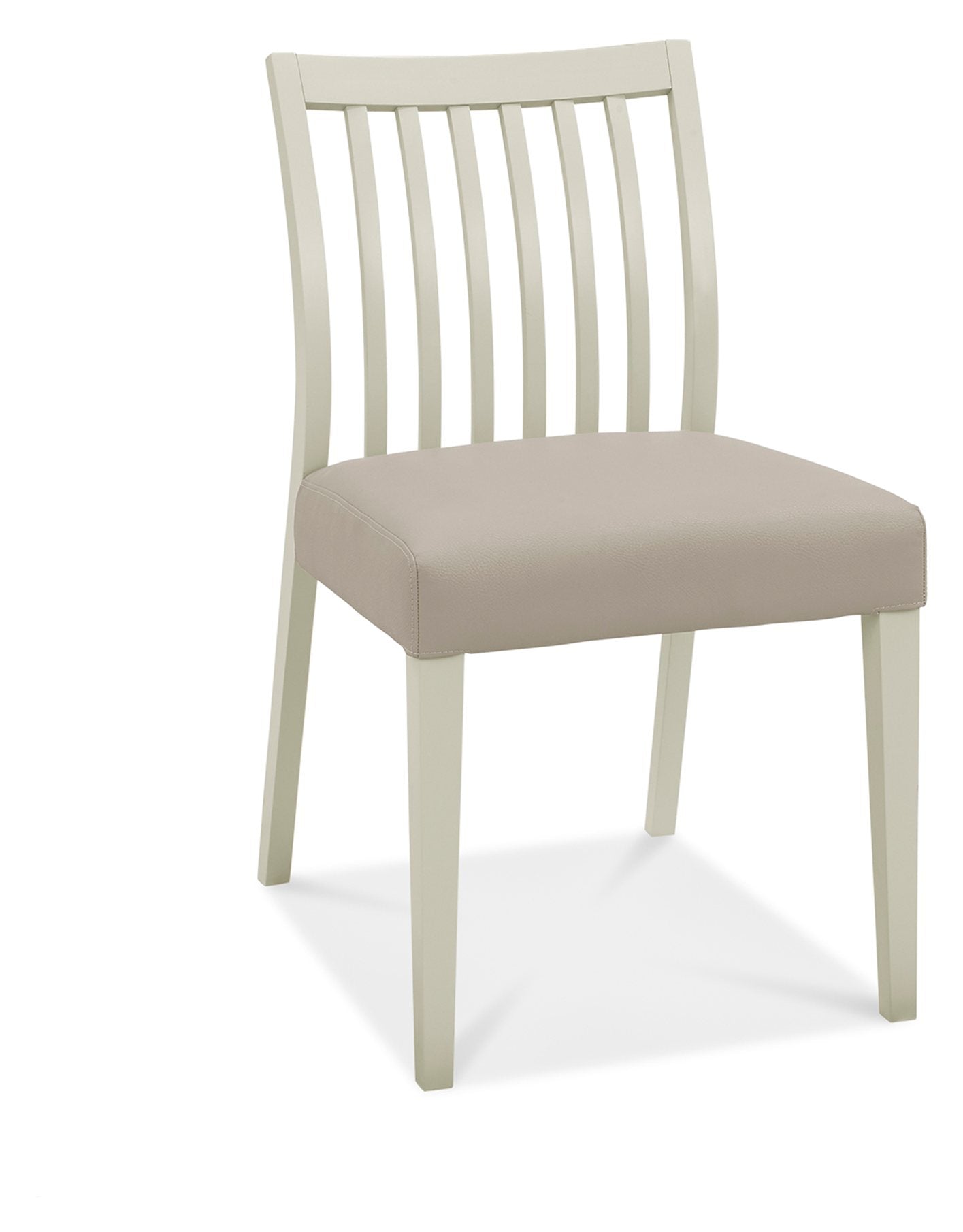 RIGA LOW SLAT DINING CHAIR - GREY BONDED LEATHER