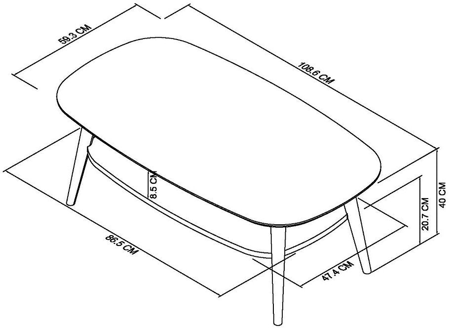 ODENSE COFFEE TABLE WITH SHELF