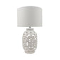 CIMC WHITE CERAMIC TABLE LAMP WITH WHITE SHADE