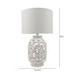 CIMC WHITE CERAMIC TABLE LAMP WITH WHITE SHADE