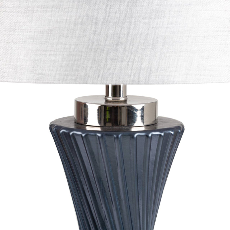 CIMC CLEAR BLUE GOLD TWIST TABLE LAMP