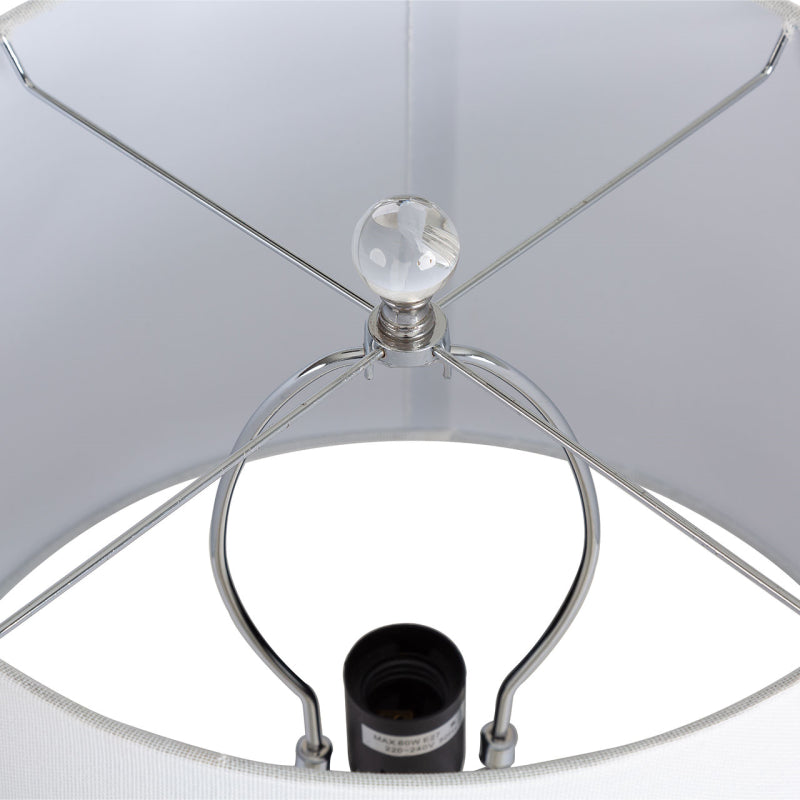 CIMC BLACK & WHITE GLASS LAMP WITH WHITE SHADE