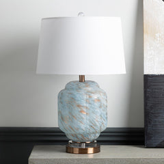 CIMC LIGHT BLUE LAMP WITH WHITE SHADE