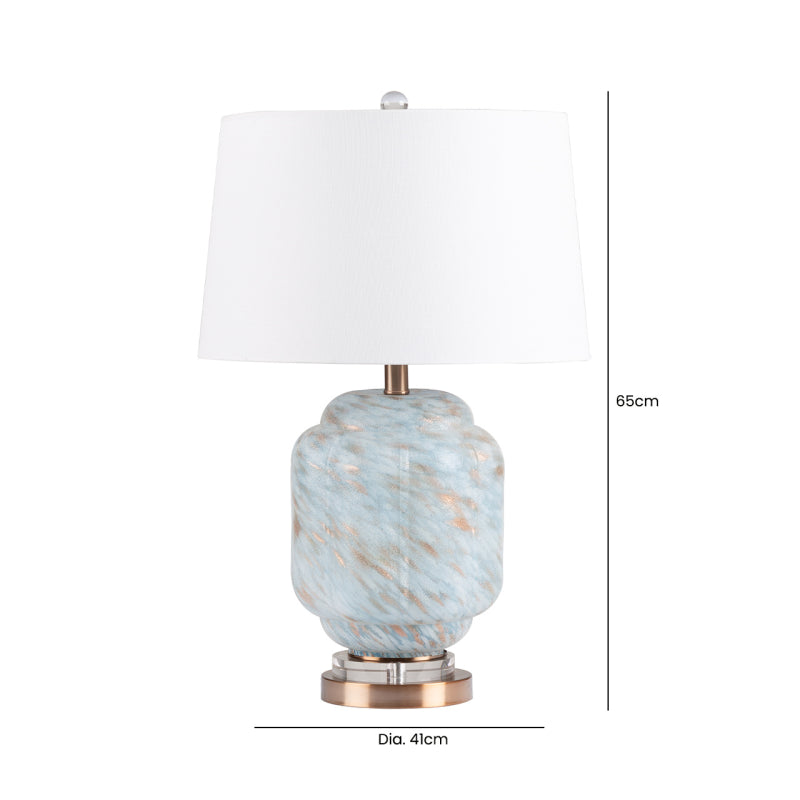 CIMC LIGHT BLUE LAMP WITH WHITE SHADE