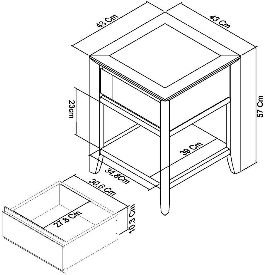 RIGA LAMP TABLE WITH DRAWER