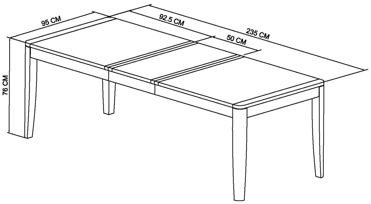 LEONA 6-8 EXTENSION DINING TABLE
